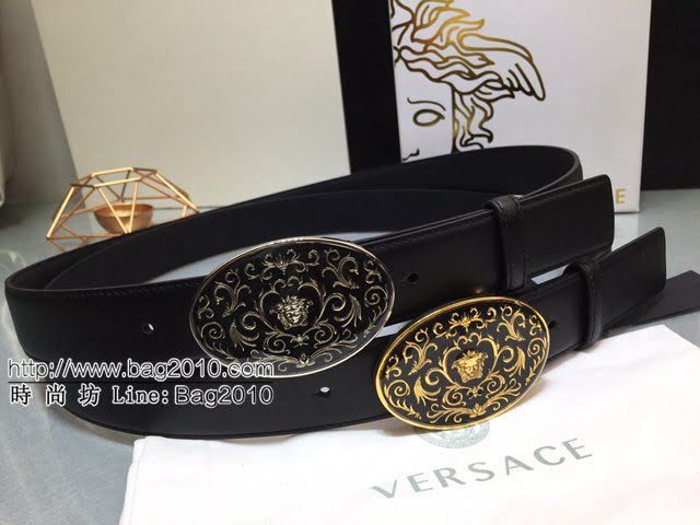 VERSVE高端男士皮帶 範思哲V字形美杜莎圖案帶扣皮帶  jjp1320